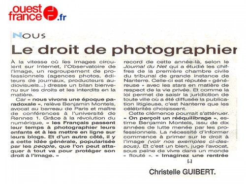 le droit de photographier