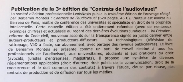 3eme édition des contrats de l'audiovisuel